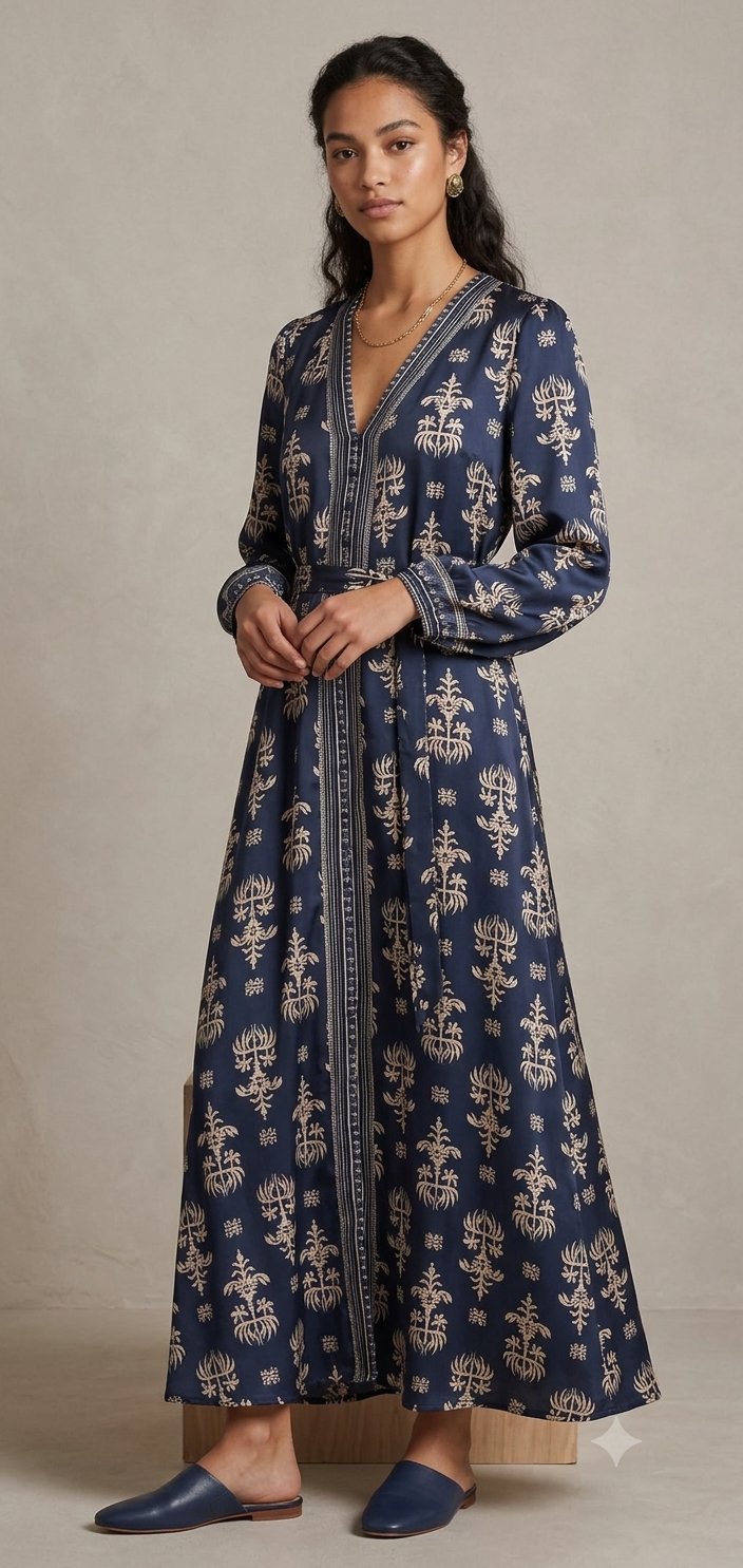 Robe style coftan satin 