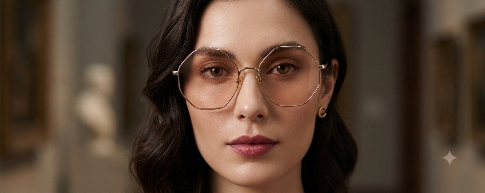 Chloe gold hexagon frame