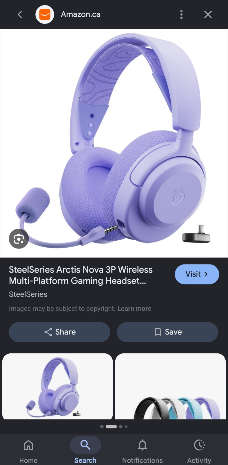 Casque wireless violet arctis nova 