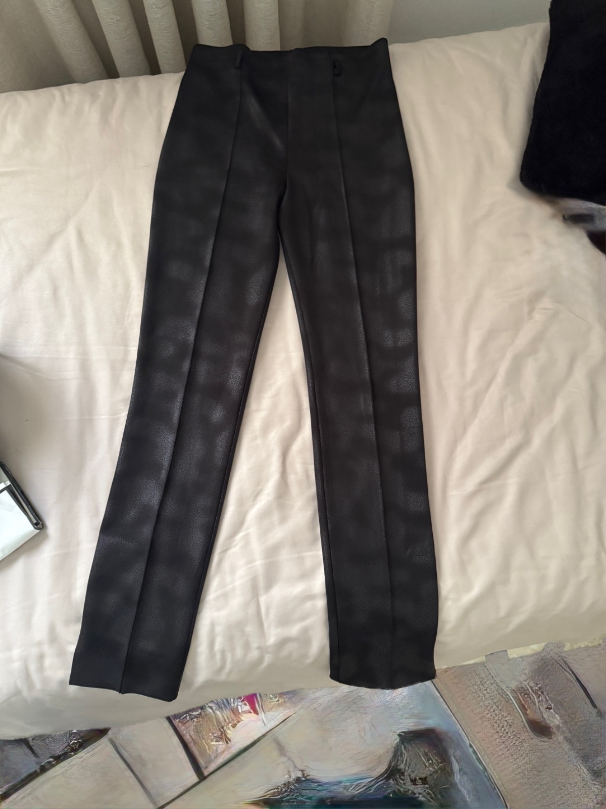 Legging noir effet cuir  