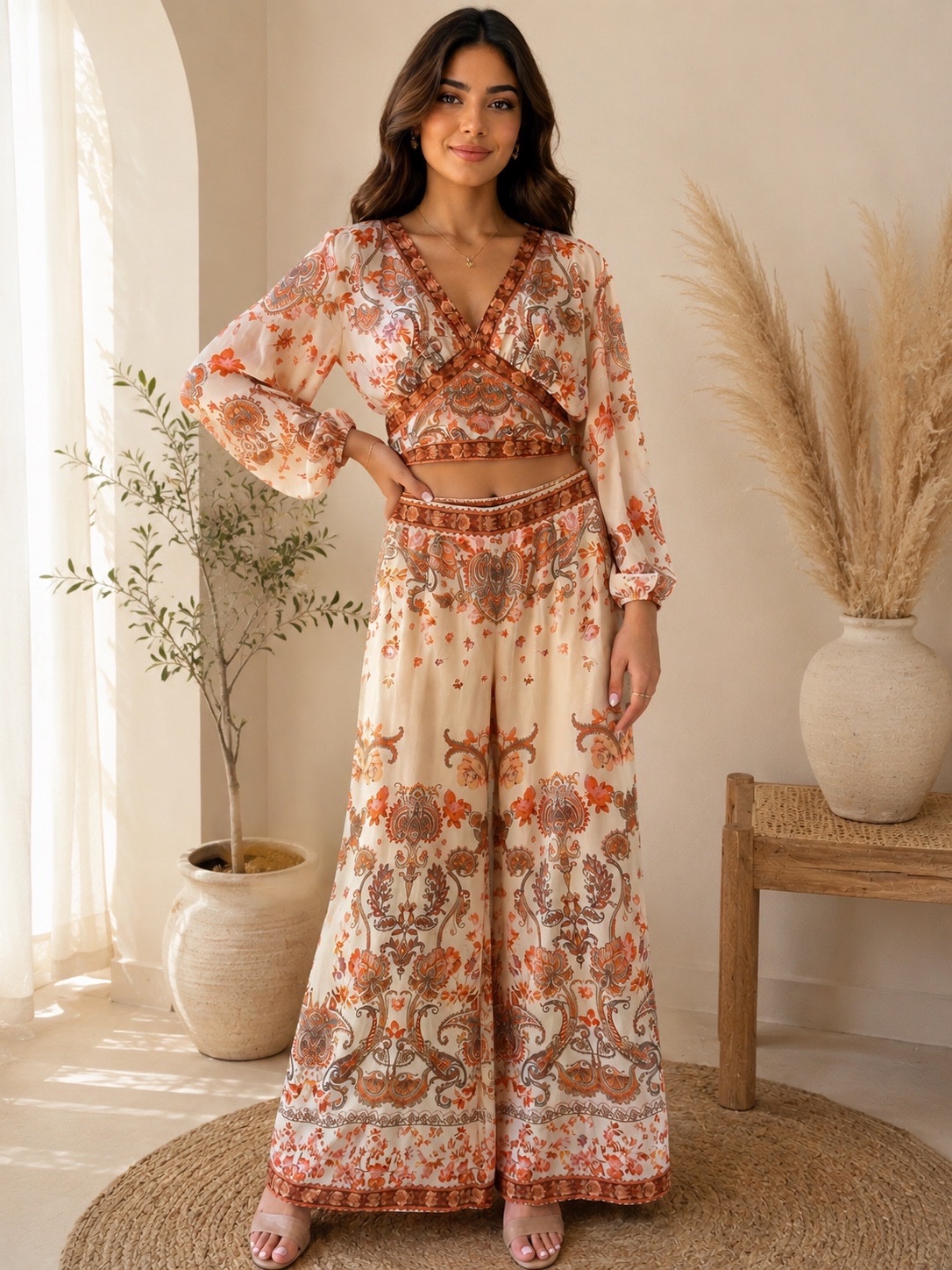  Ensemble haut & pantalon large – Taille S/M