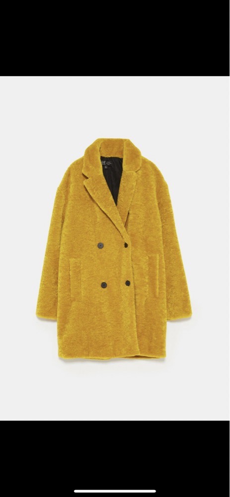 ZARA MUSTARD TEXTURED COAT. ZARA. Abrigo textura mostaza. Size L