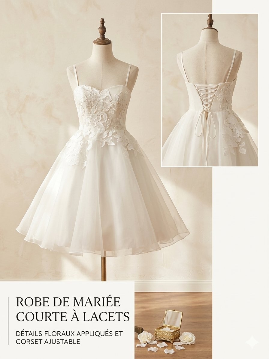 Robe de fiançailles courte: Ajustable