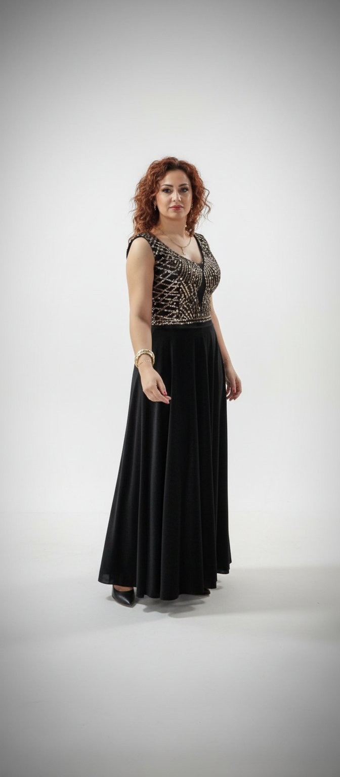 Robe soirée très chic noir et doré longue  🖤💛
