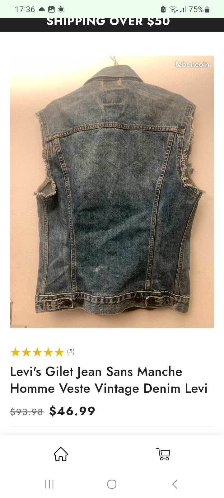 Veste Jean Levi's sans manches taille S/M