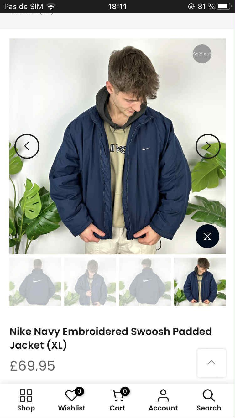 Manteau nike bleu Vintage 00's Taille S