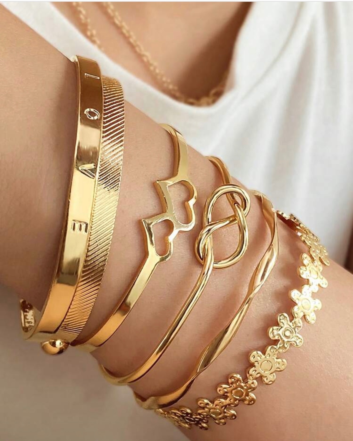 6 piéces ensemble de bracelets