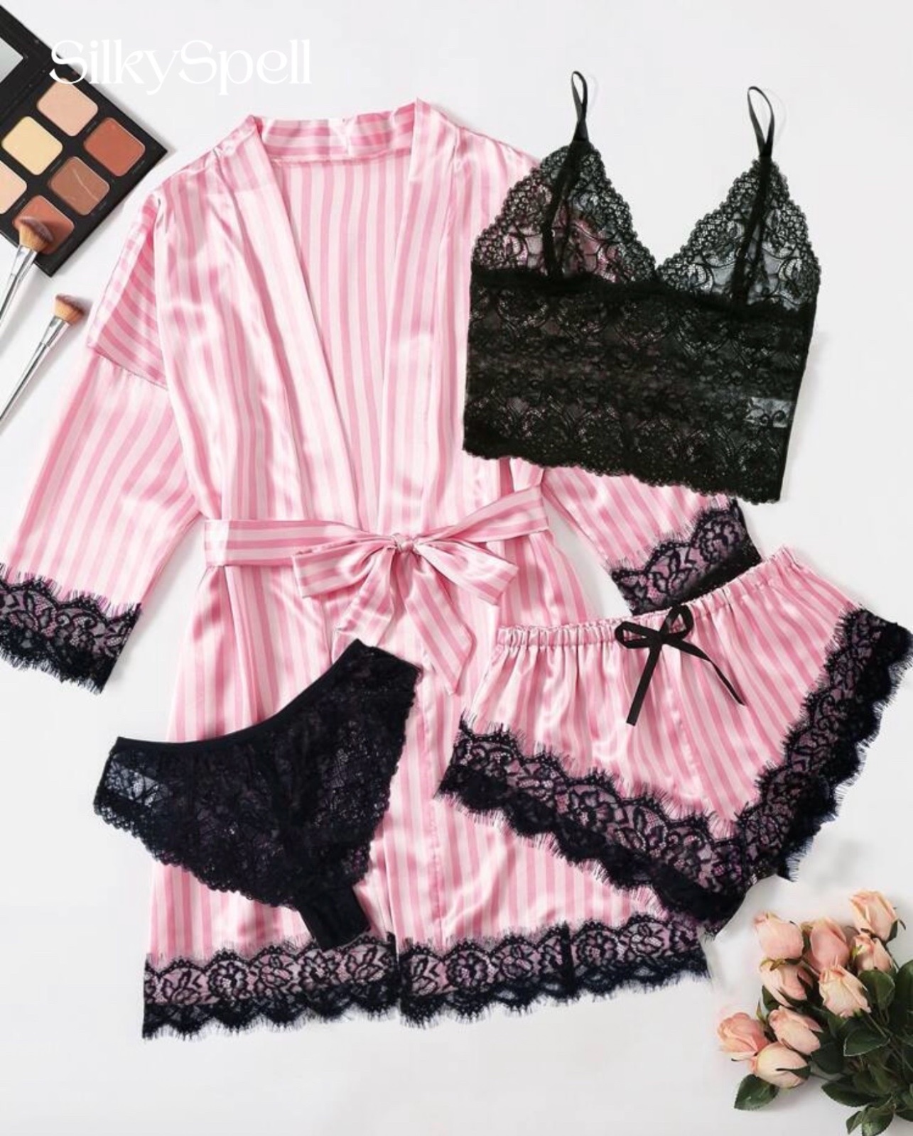 Lingerie shein rose 3 pieces 