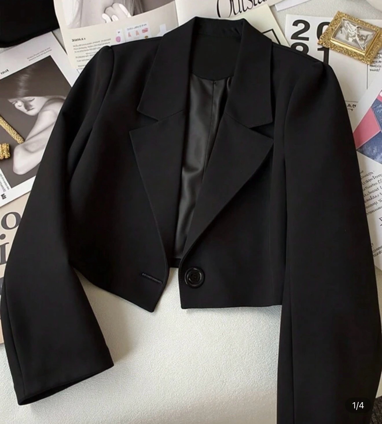 Crop blazer Zara noir