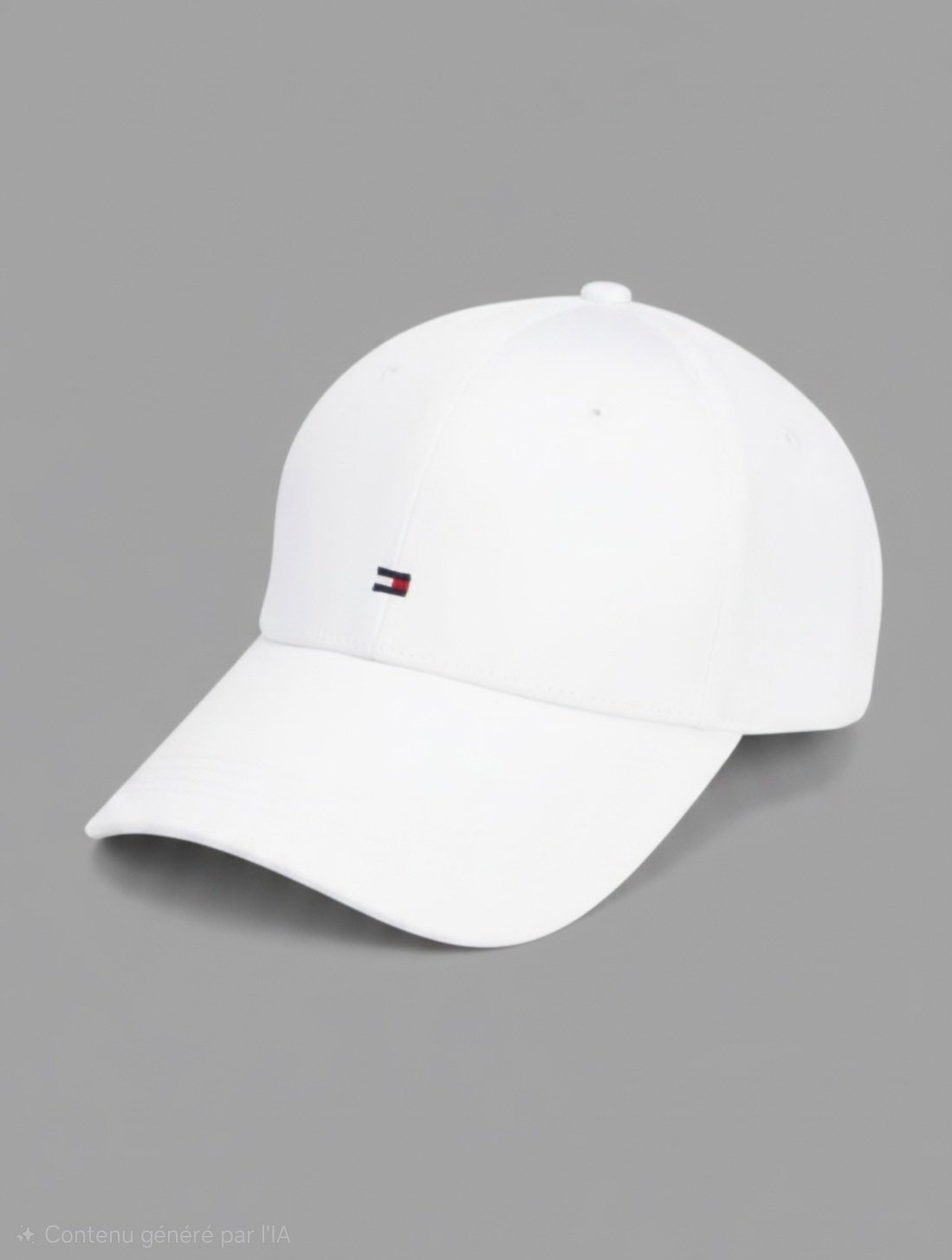 La casquette de baseball classique blanche Tommy Hilfiger (Tommy Hilfiger Classic Baseball Cap) en pur coton avec le petit drapeau brodé sur le côté.
