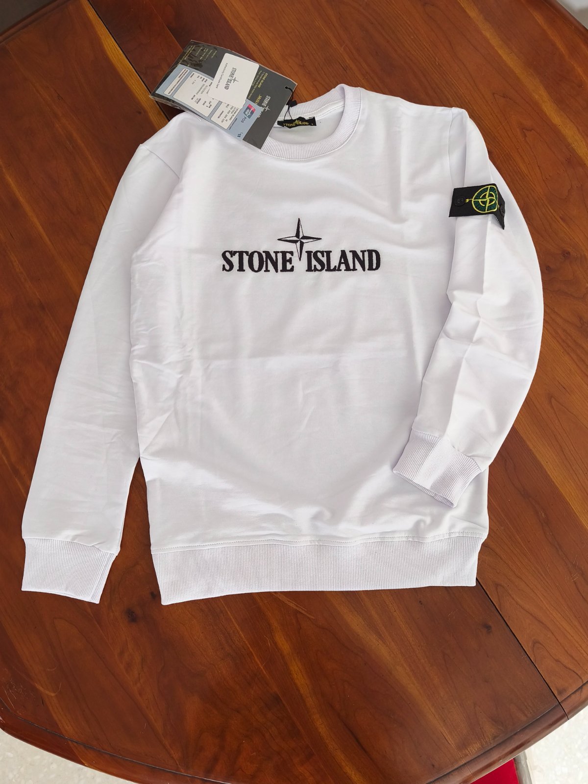 Pull Stone island blanc 