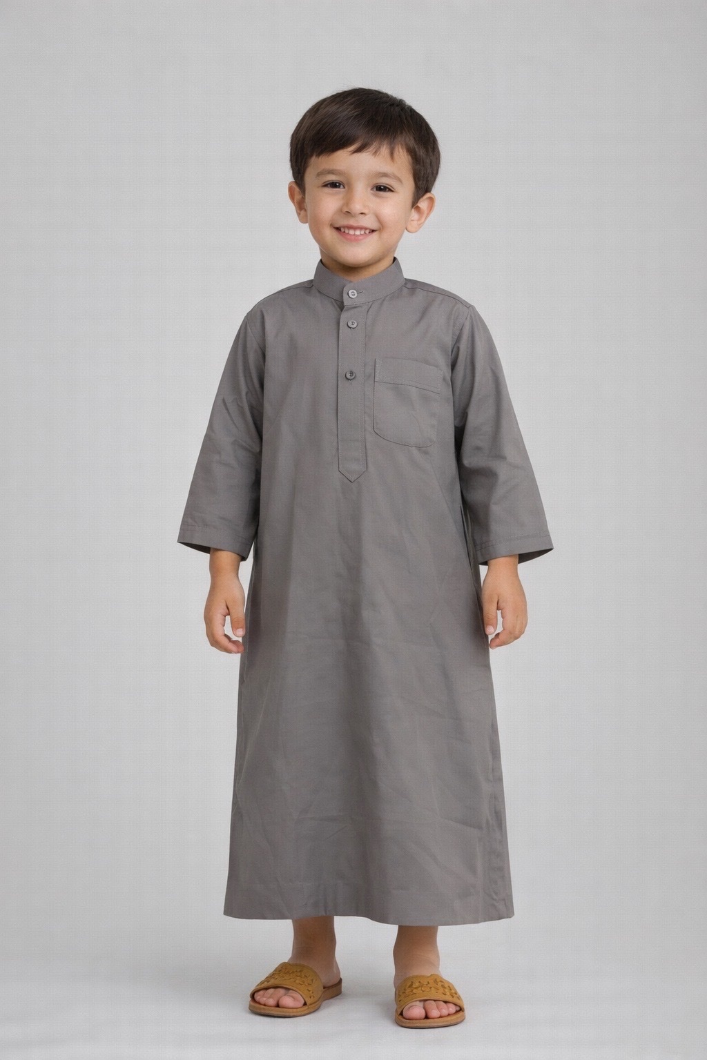 Thobe enfant style khaleeji Gris