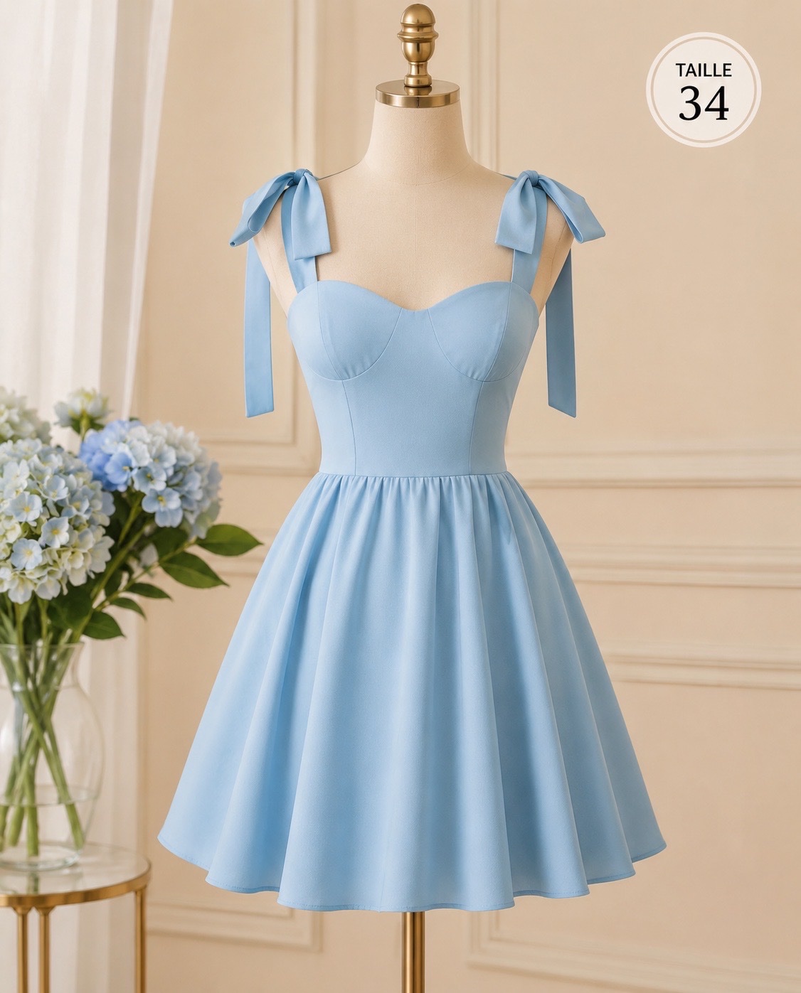 Robe bleu courte