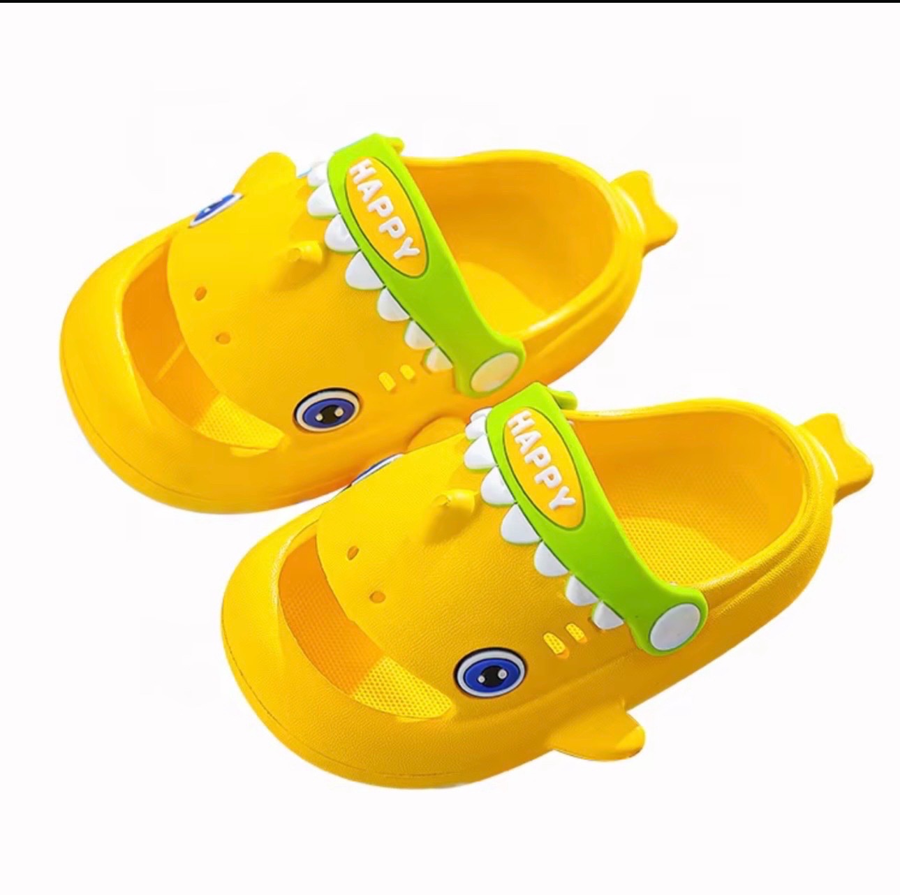 Chaussons requin enfant caoutchouc jaune