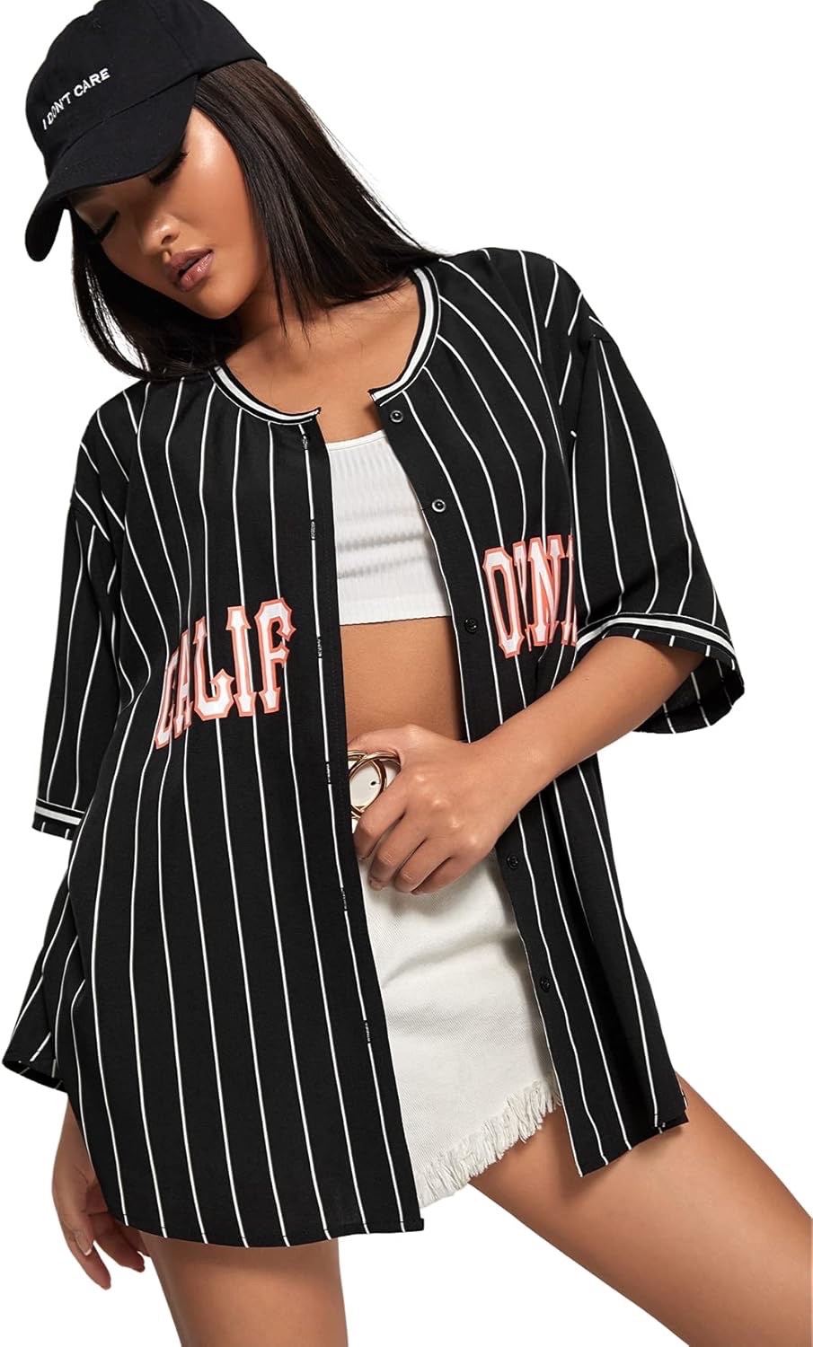 Sheln women's letter graphic striped half 