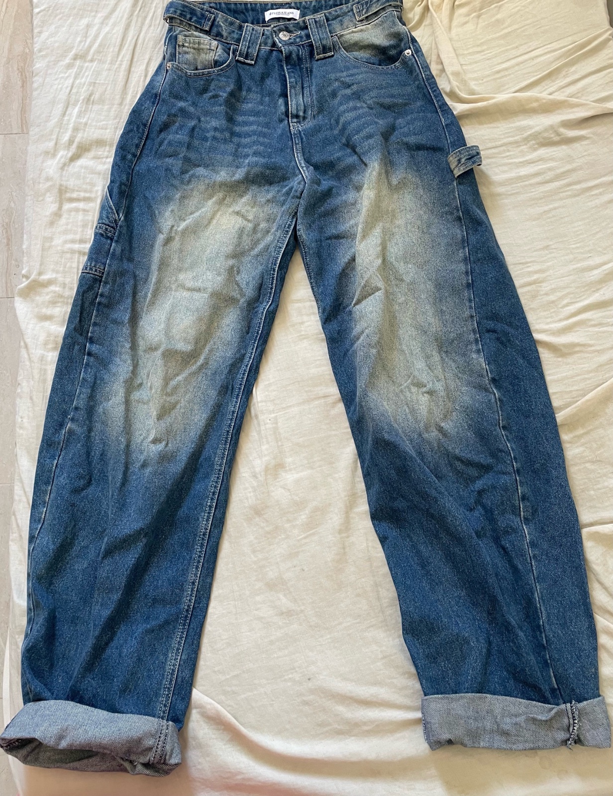 Pantalon baggy dirty blue jeans