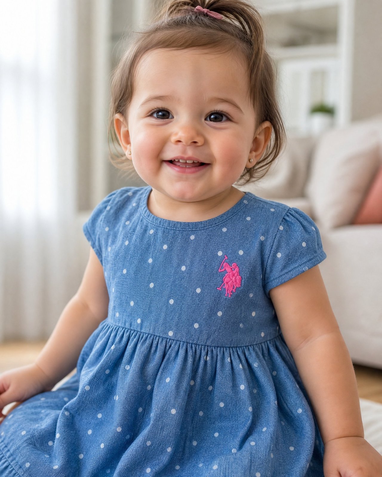Robe polka dot bébé 18 mois US polo 