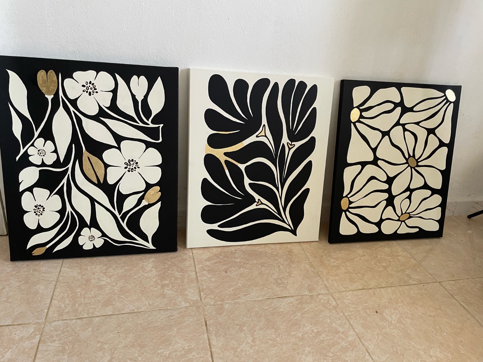 Trois tableaux acrylique 