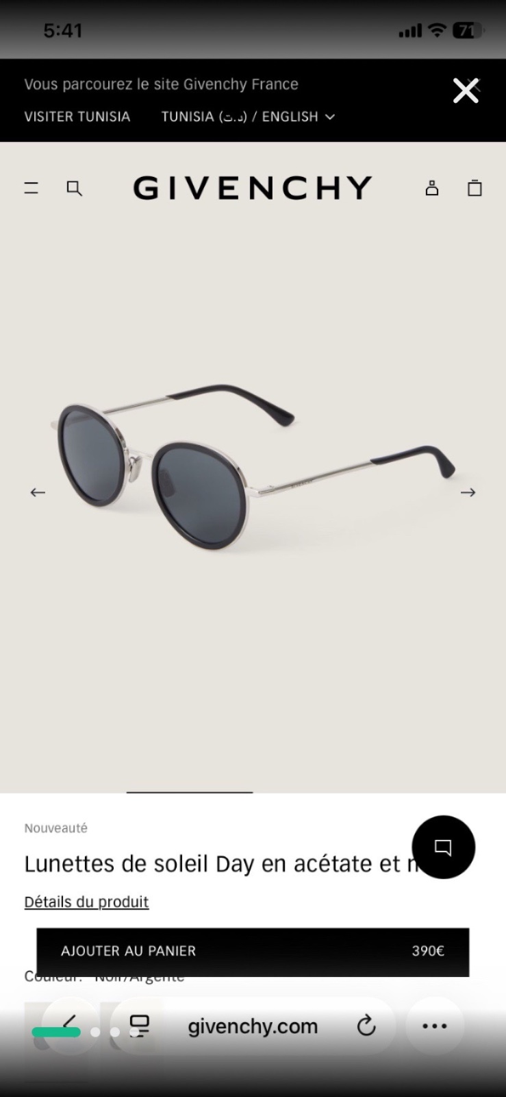 Lunette givenchy authentique