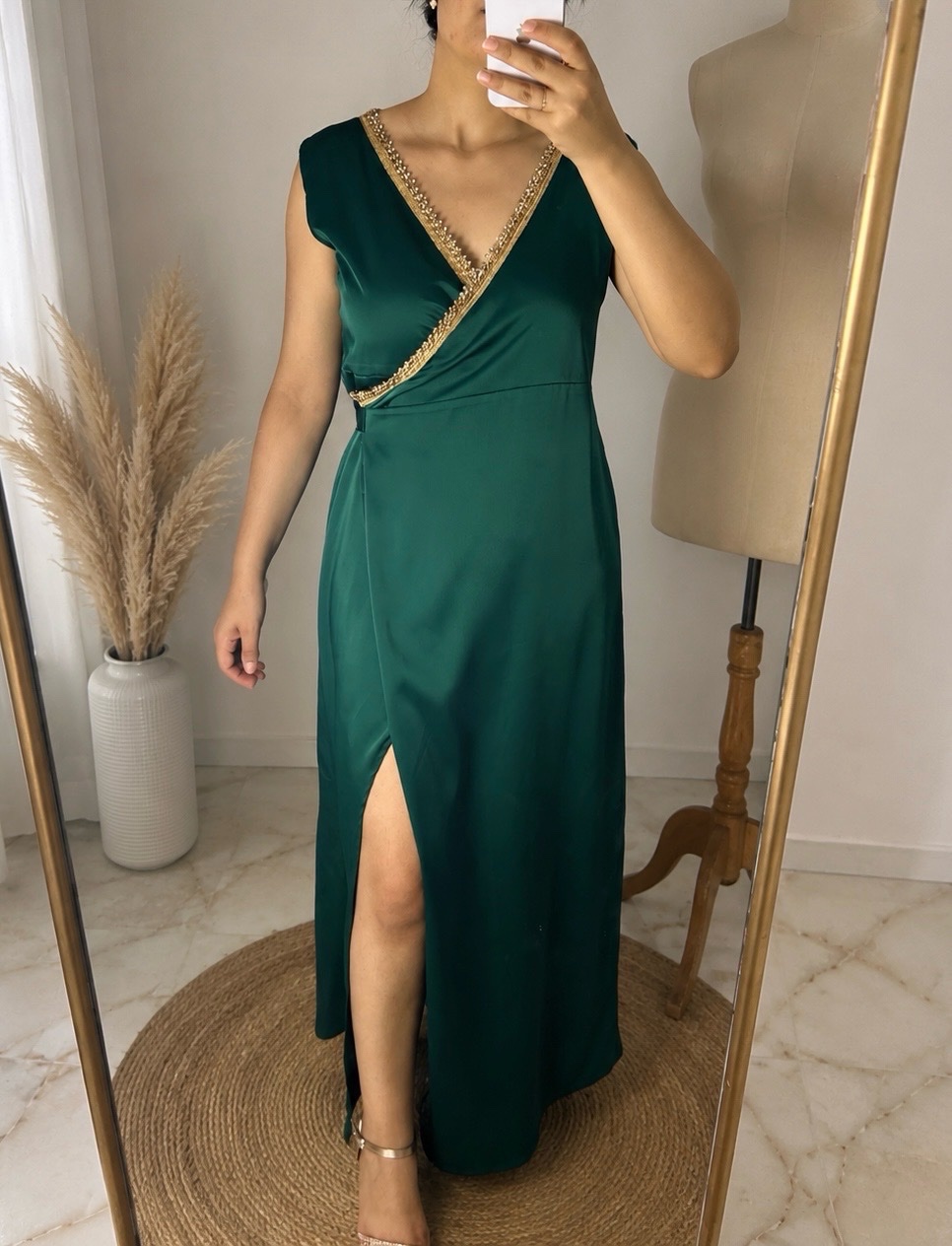Robe portfeuille longue avec fonte 