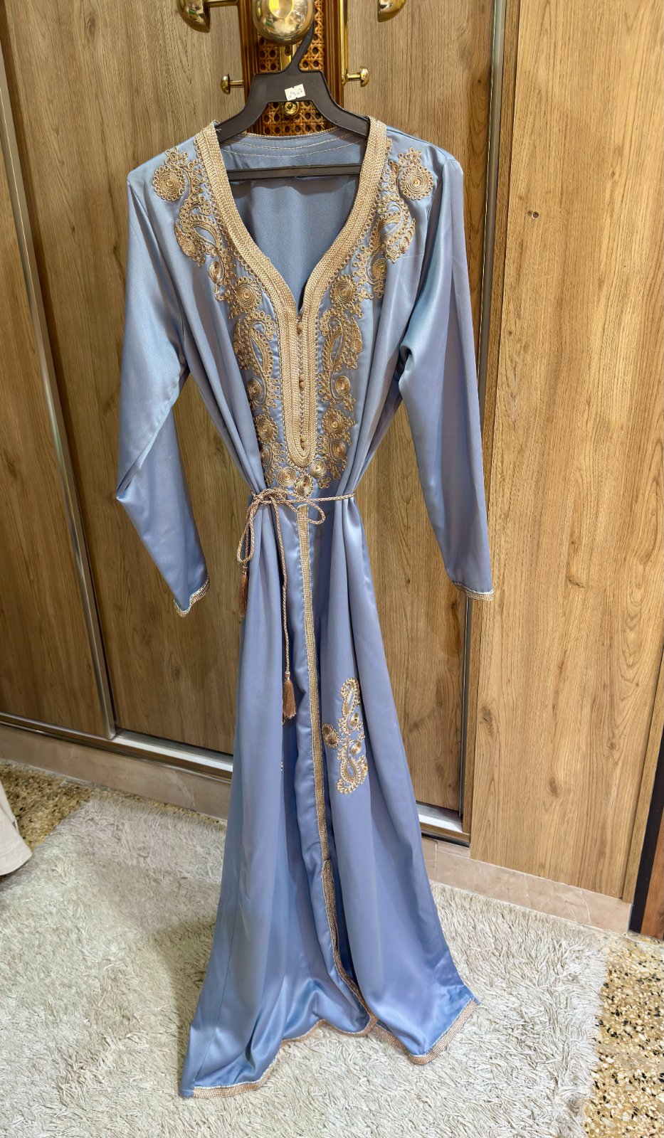 Caftan simple bleu 