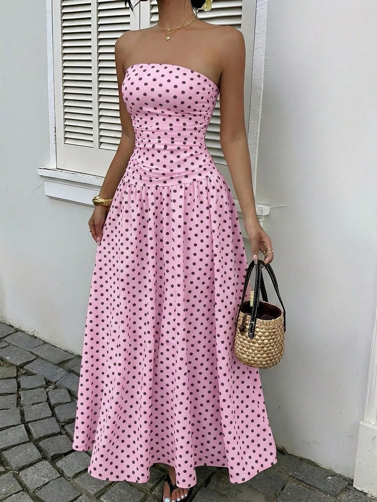 Polka dot pink dress 
