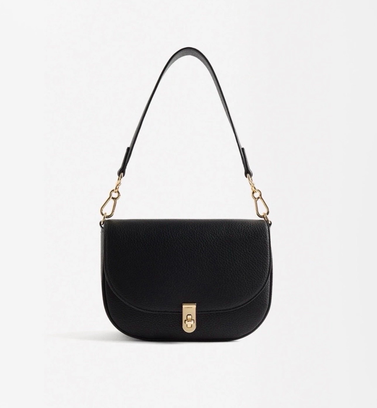 Sac à double bandoulière cuir grainé noir parfois