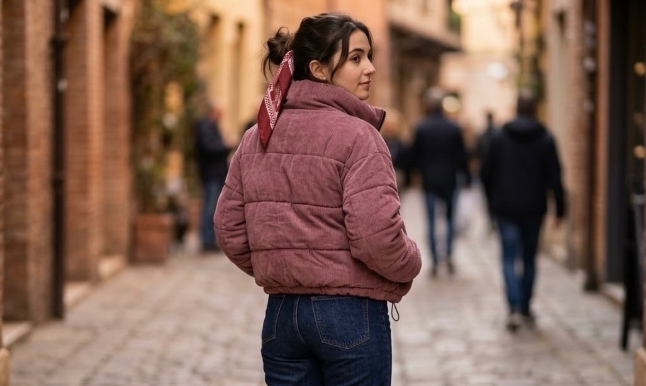 Doudoune matelassée en velours côtelé Taille M/L peu porté