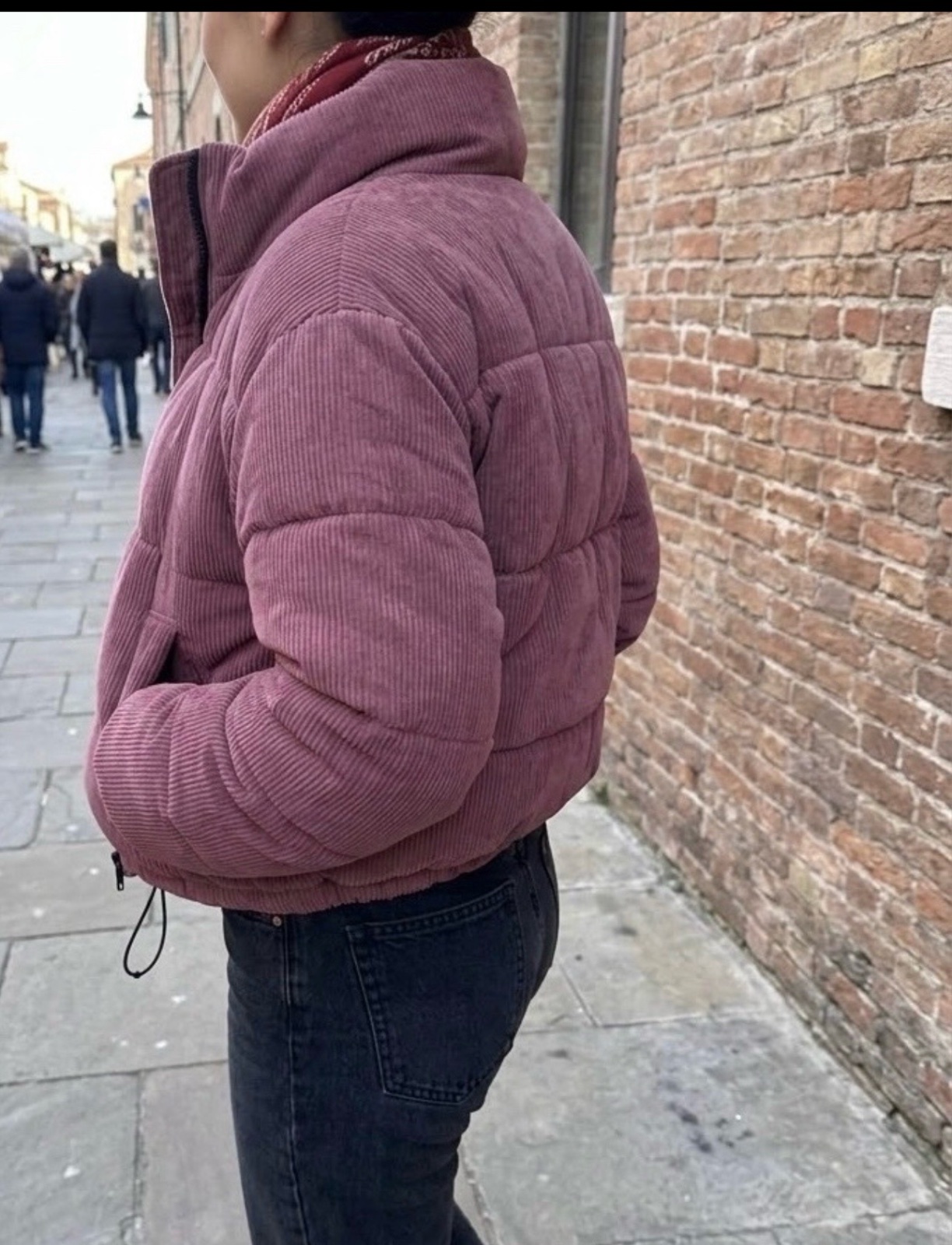 Doudoune oversize courte matelassée en velours côtelé Taille M/L
