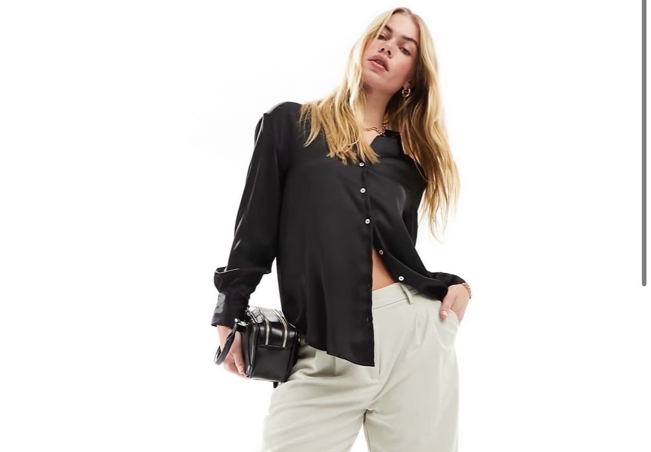 Chemise satin effet soie stradivarius taille m
