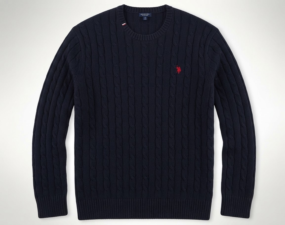 Pull USPA pour homme neuf jamais porté authentique en maille torsadée fabriqué à partir d'un mélange de coton et de cachemire Taille m mais ylabs XL