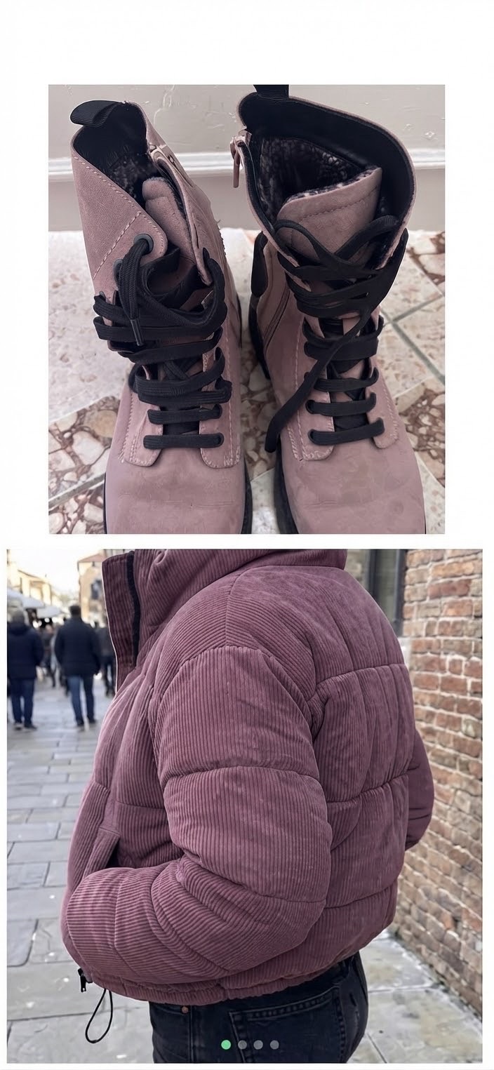 Lot - Doudoune taille m/L de la marque OVS + bottines pointure 40