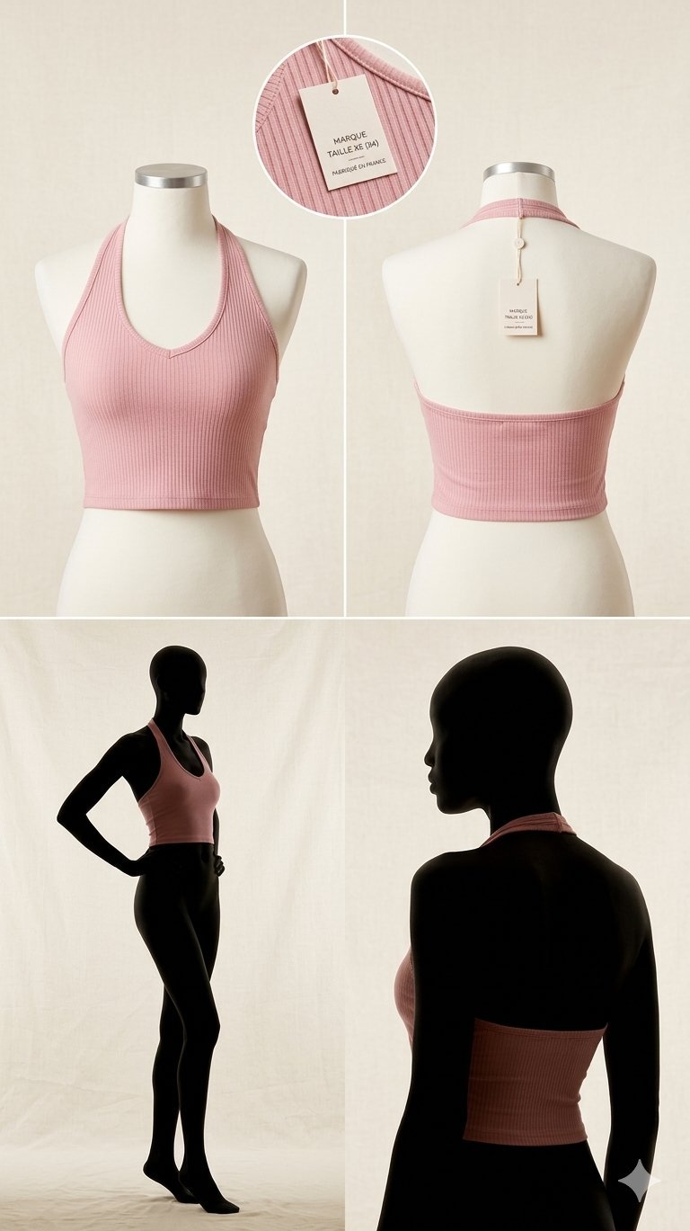 Top Dos Nu Rose 🩷🌸 – Taille XS (34)