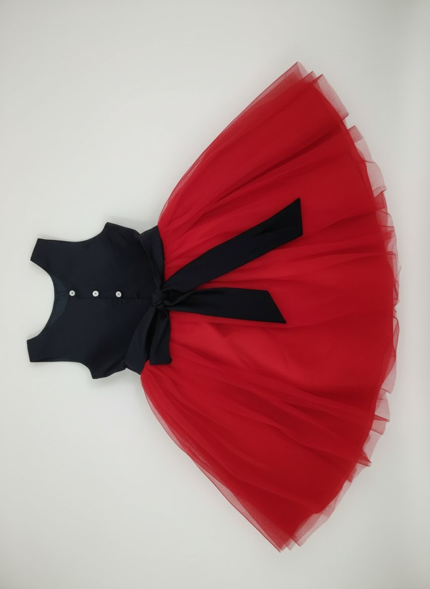 Robe de cérémonie / Robe trapèze bicolore à jupe en tulle
