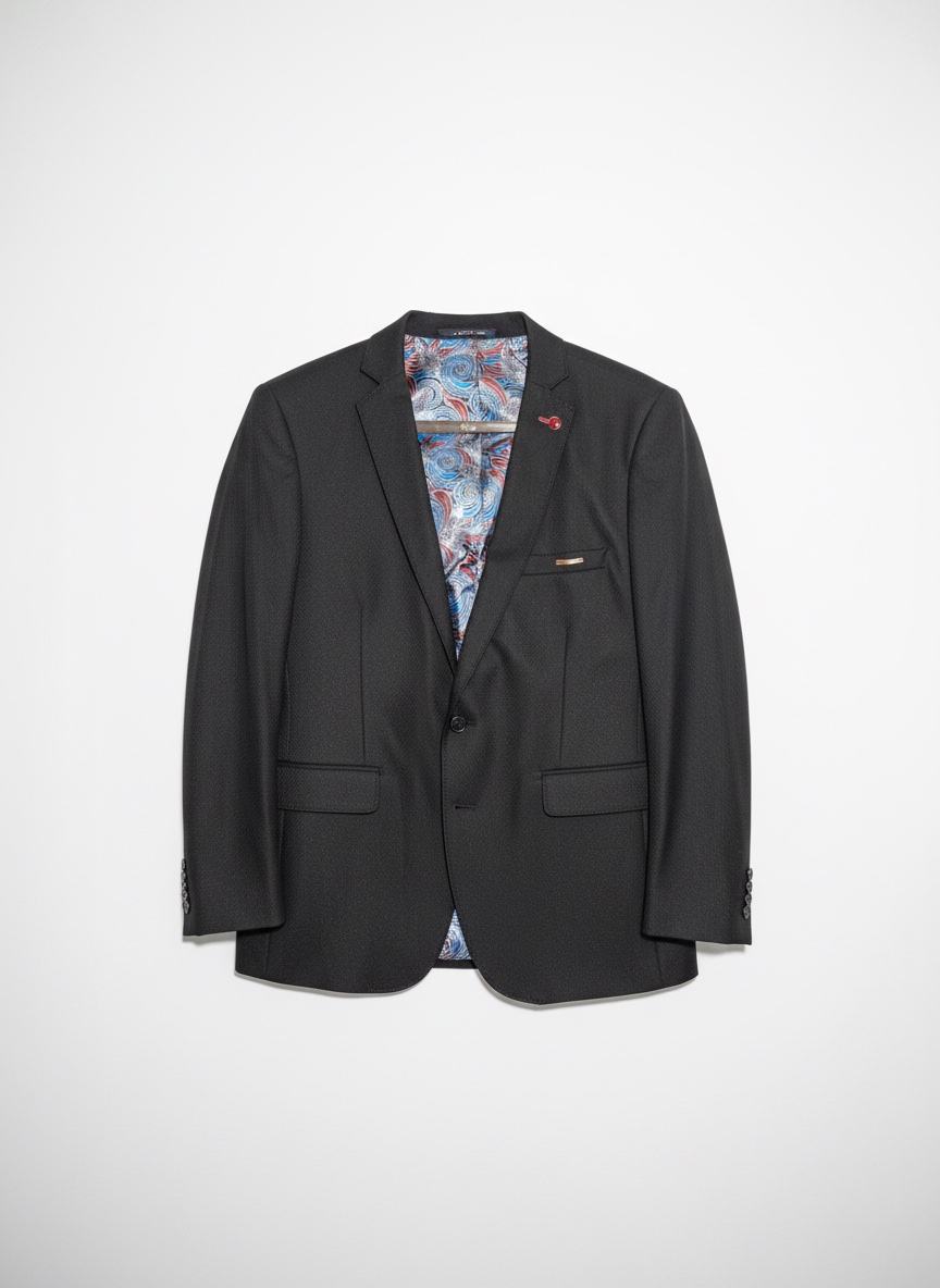 Blazer Noir Homme – Doublure Paisley Chic