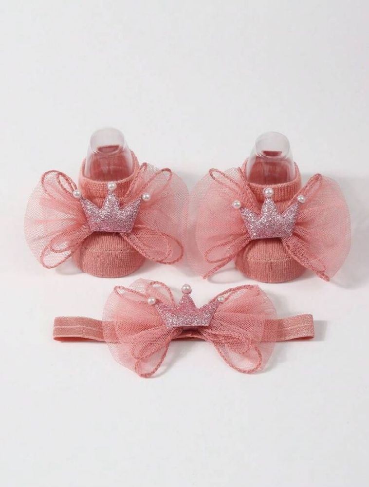 chaussettes bébé 🩷+ bandeau 