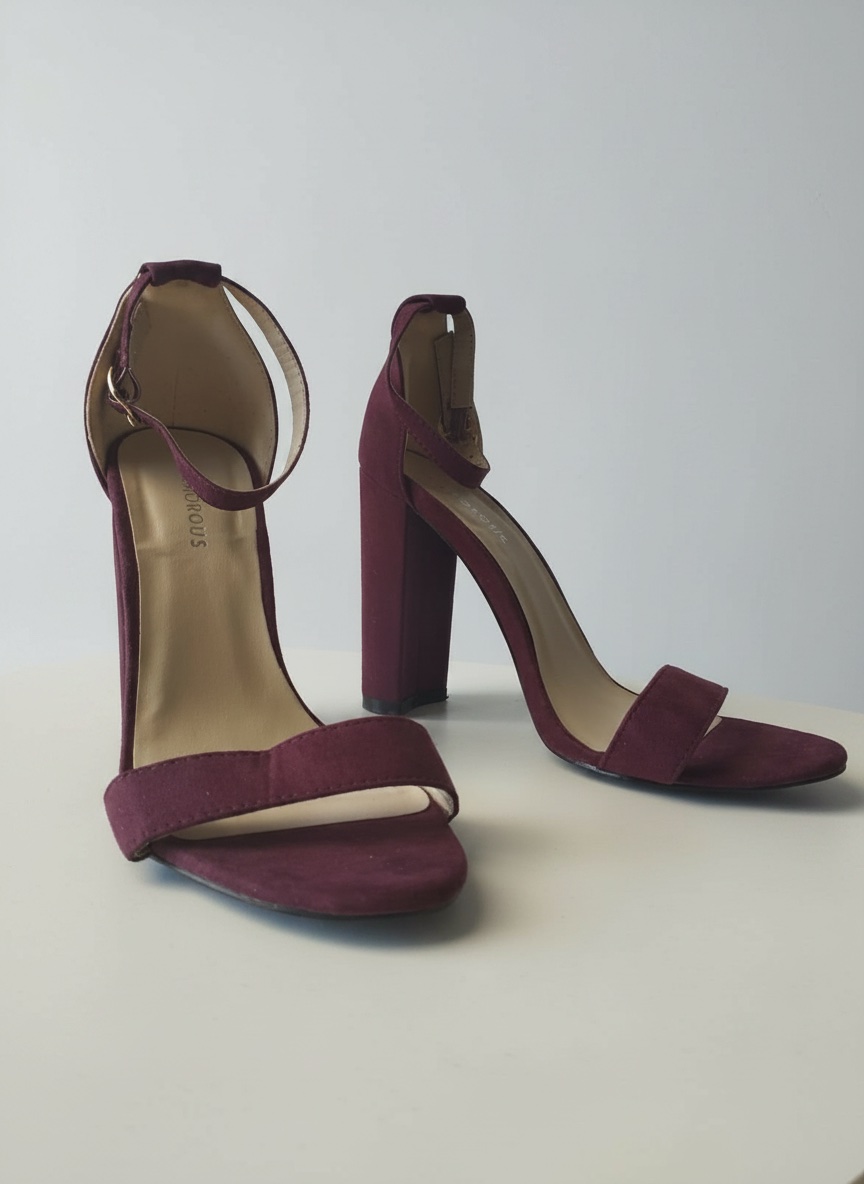Glamorous Sandales à talons bordeaux