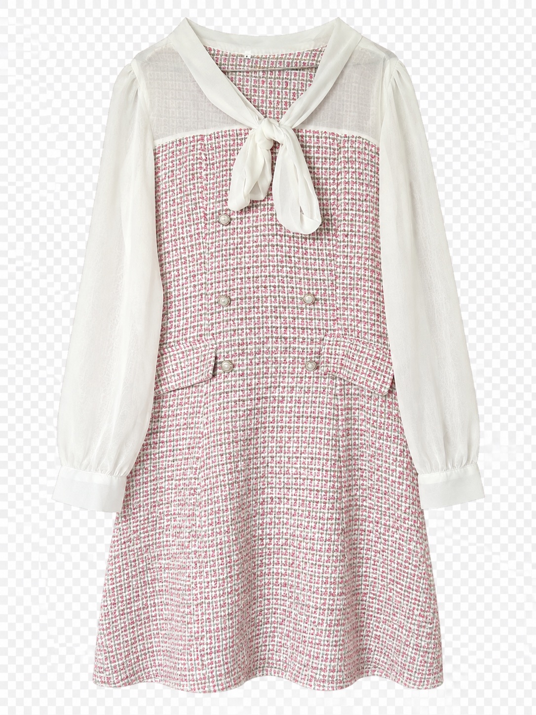 Robe chic rose & blanc 