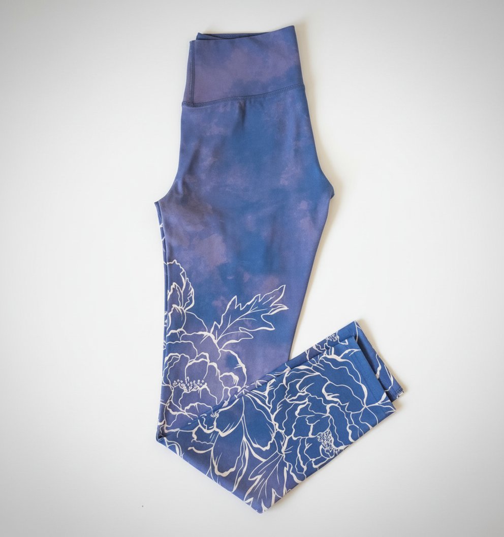 Legging violet fleuri