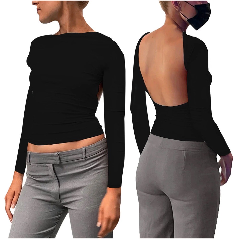 Top noir dos nu pull&bear