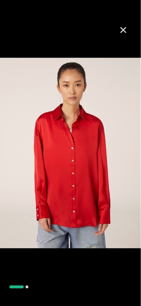 Chemise rouge satin mk