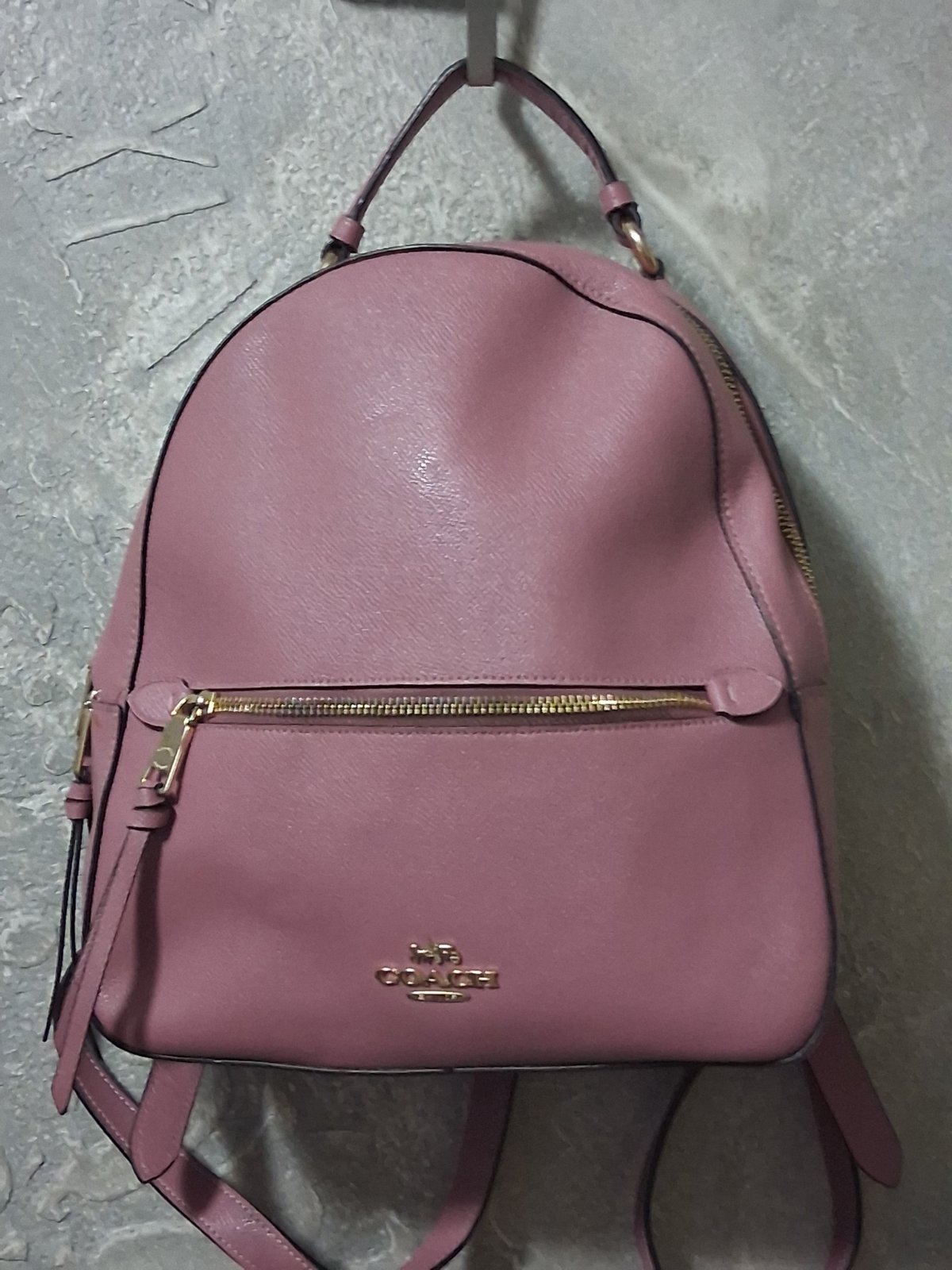 Coach Jordyn Backpack en cuir grainé rose