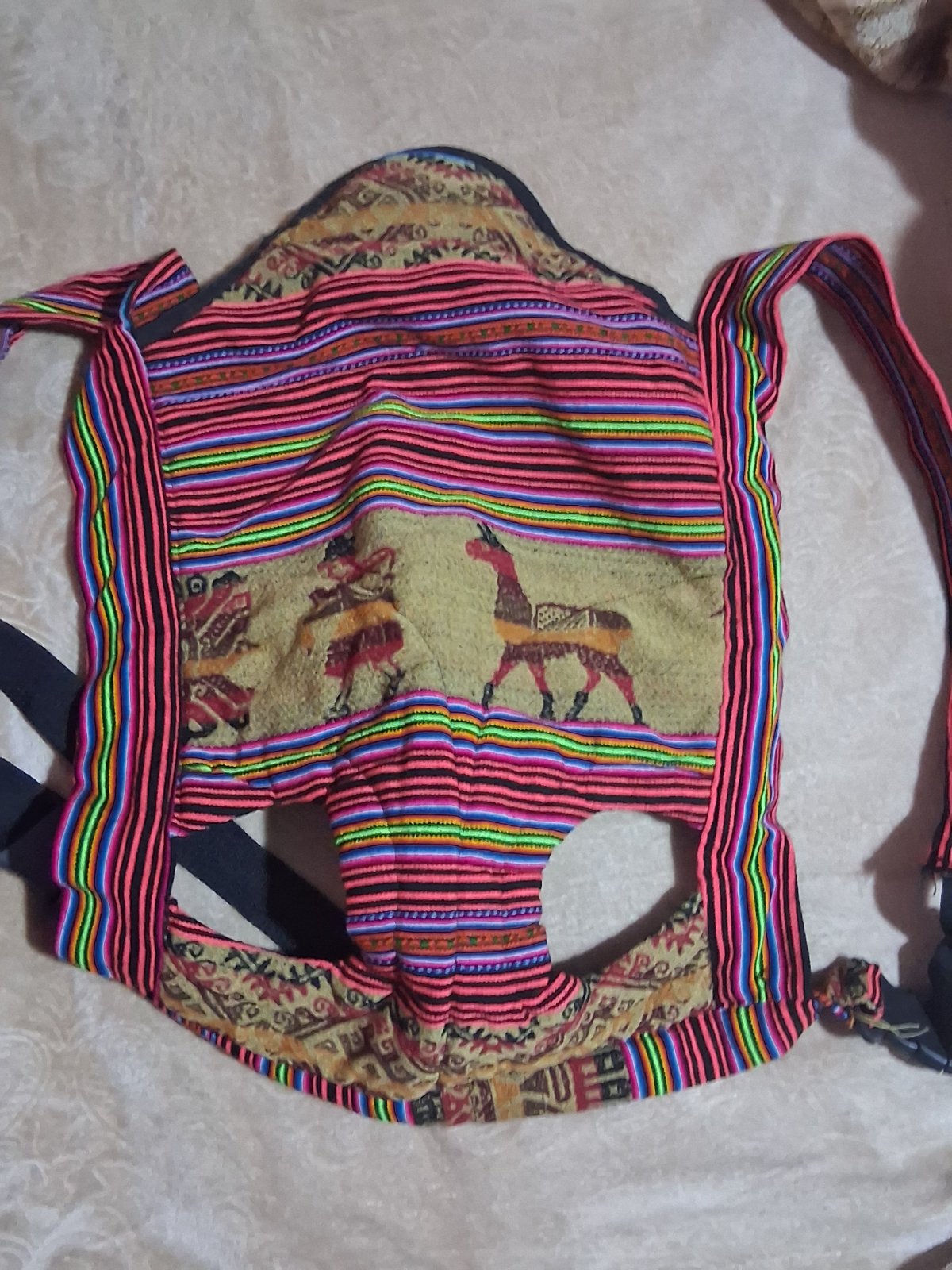 Porte bébé en tissu péruvien