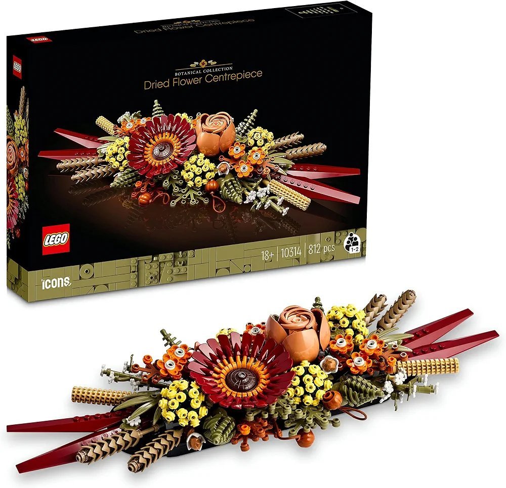 Set LEGO Icons – Le centre de table Fleurs séchées , issu de la collection Botanical.