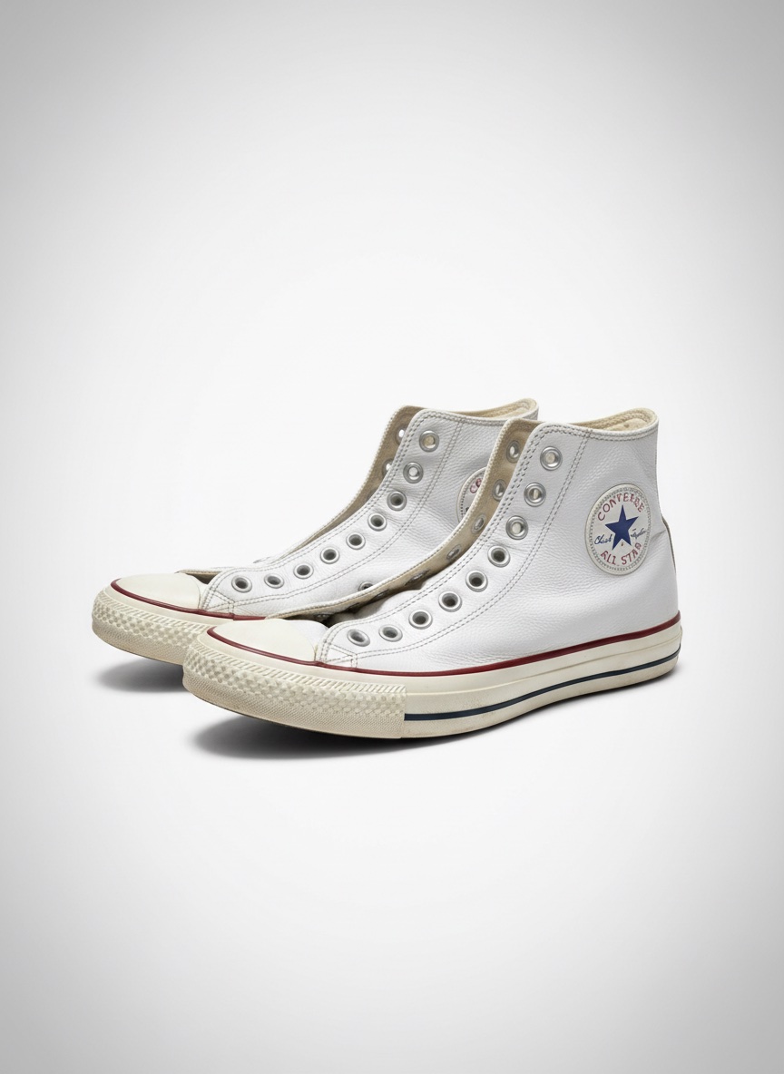 Converse All Star Chuck Taylor en cuir blanc – Pointure 40