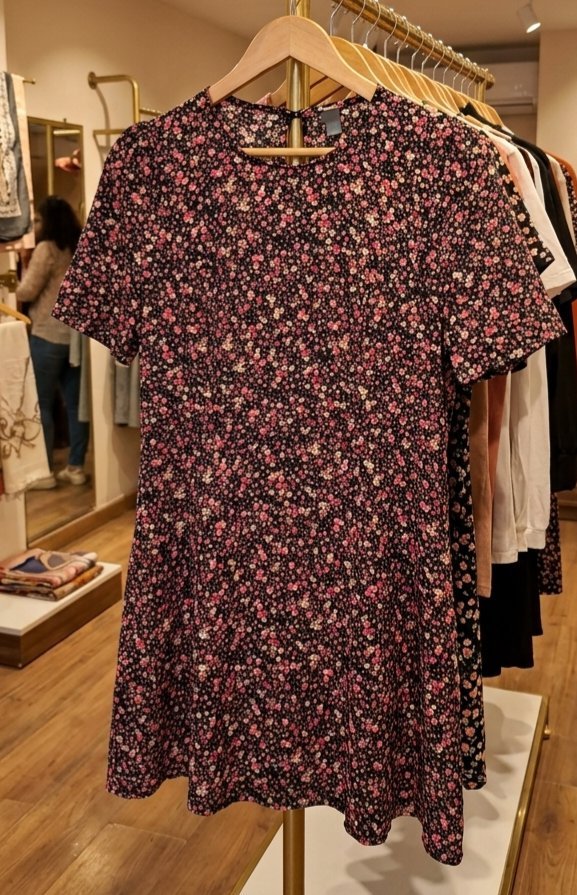 Robe fleuri fiha t9a3wira fel dos za3bena et courte 