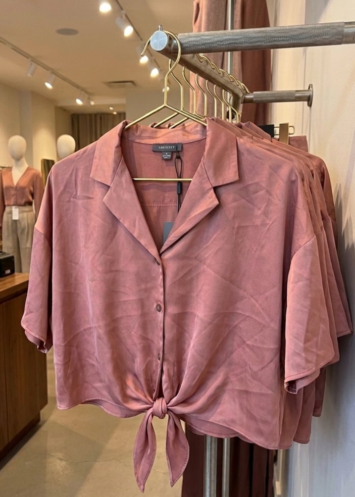 Chemise en soie rose nude over size 