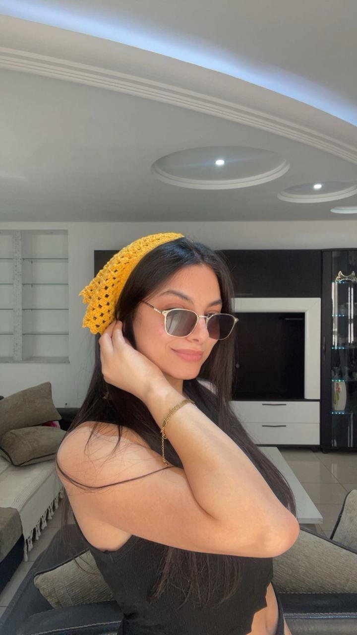 Bandana en crochet "Soleil" – Fait main, style Boho-Chic 🌻