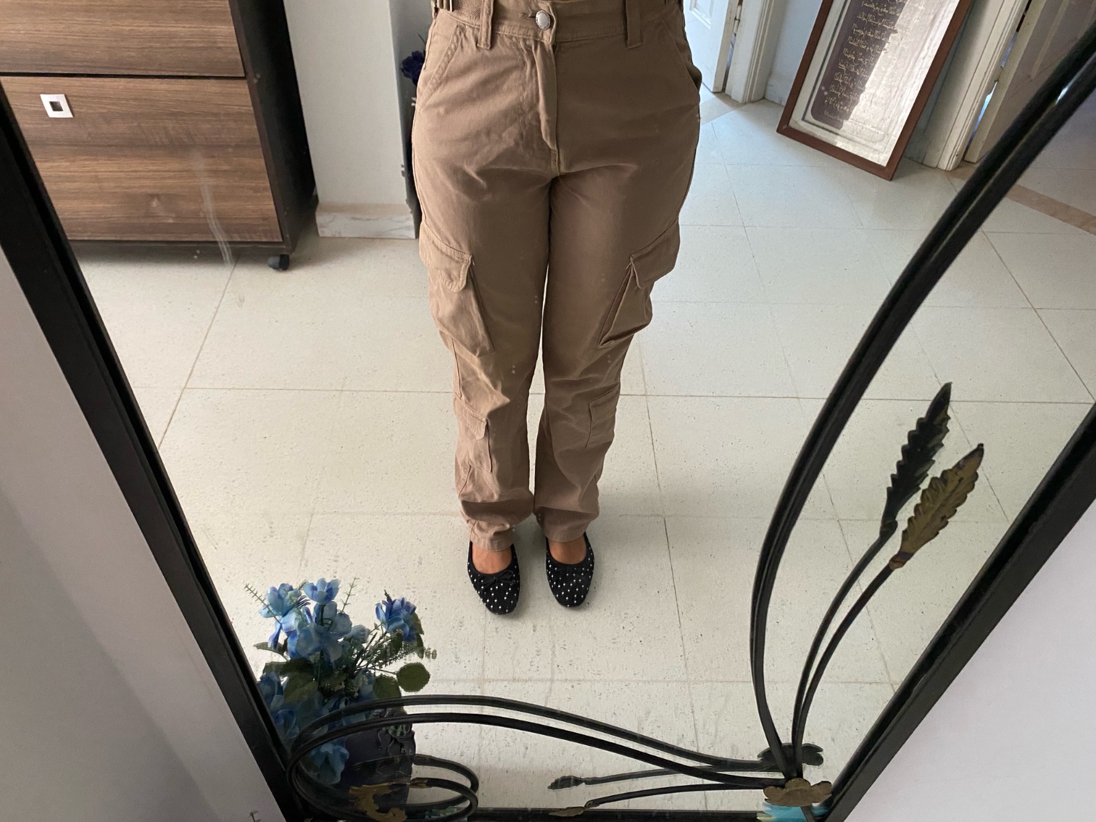 Pantalon cargo beige