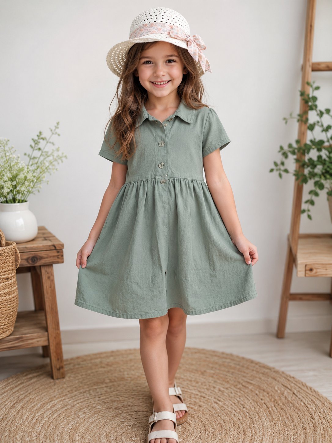 Un chapeau neuf + Une robe en bon etat hm coton 
